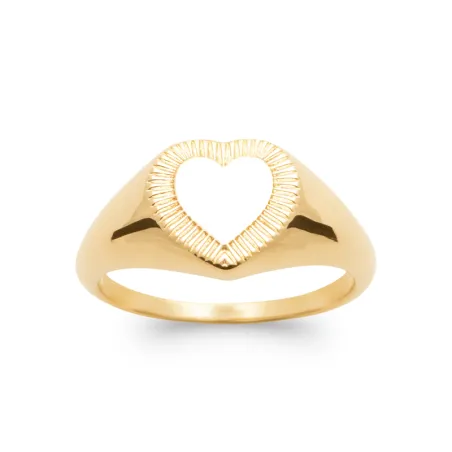 Bague Amour En Forme de Cœur En Plaqué Or 18 Carats 750/000 Tailles 50 à 60