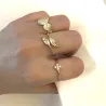 Bague Alliance Cercles Martelés, Cabossés, En Plaqué Or 18 Carats 750/000