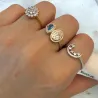 Bague Croissant de Lune Cristal de Zirconium et Étoiles En Argent 925/000 Rhodié