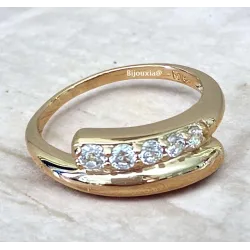Bague Goutte D'eau Empierrée Zirconium Plaqué Or 18 carats 750/1000 T50 à T60
