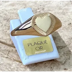 Bague Amour En Forme de Cœur En Plaqué Or 18 Carats 750/000 Tailles 50 à 60