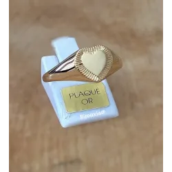 Bague Amour En Forme de Cœur En Plaqué Or 18 Carats 750/000 Tailles 50 à 60