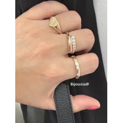 Bague Alliance Sertie 10 Cristaux Zirconium Plaqué Or 18 CARATS Tailles 52 à 68