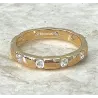 Bague Alliance Sertie 10 Cristaux Zirconium Plaqué Or 18 CARATS Tailles 52 à 68