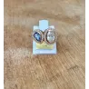 Bague Double Pierre de Cristal Blanc&Bleu En Plaqué or 18 Carats 750/000