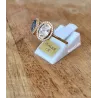 Bague Double Pierre de Cristal Blanc&Bleu En Plaqué or 18 Carats 750/000