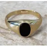 Bague Chevalière Onyx Plaqué Or 18 CARATS Tailles 48 à T70