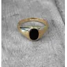 Bague Chevalière Onyx Plaqué Or 18 CARATS Tailles 48 à T70