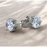 Boucle D'oreilles 9mm Cristal Zirconium Argent Massif Bijou Homme/Femme