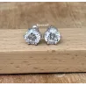 Boucle D'oreilles 9mm Cristal Zirconium Argent Massif Bijou Homme/Femme