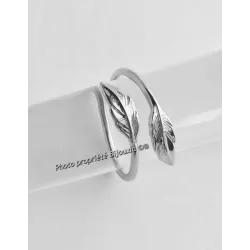 Bague Plume Taille 60 Argent Massif 925 Millièmes Cristaux Zirconium