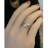 Bague Plume Taille 60 Argent Massif 925 Millièmes Cristaux Zirconium
