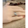 Bague Plume Taille 60 Argent Massif 925 Millièmes Cristaux Zirconium