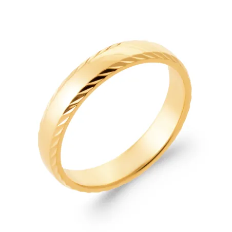 Bague Alliance Motifs Ciselés En Plaqué Or 18 Carats 750/000 Tailles Mixtes