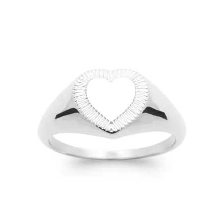 Bague Amour En Forme de Cœur En Argent 925/000 Rhodié Tailles 46 à 60
