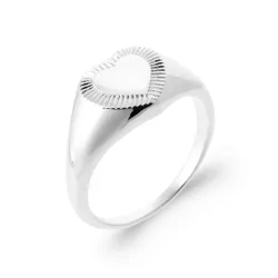 Bague Amour En Forme de Cœur En Argent 925/000 Rhodié Tailles 46 à 60