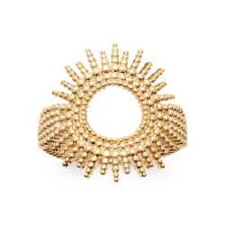 Bague Ajourée Soleil En Plaqué or 18 CARATS 750 Millièmes Tailles 50 à 68