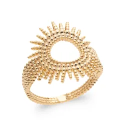 Bague Ajourée Soleil En Plaqué or 18 CARATS 750 Millièmes Tailles 50 à 60