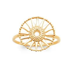 Bague Symbole "Soleil" En Plaqué Or 18 Carats Tailles 50 à 60