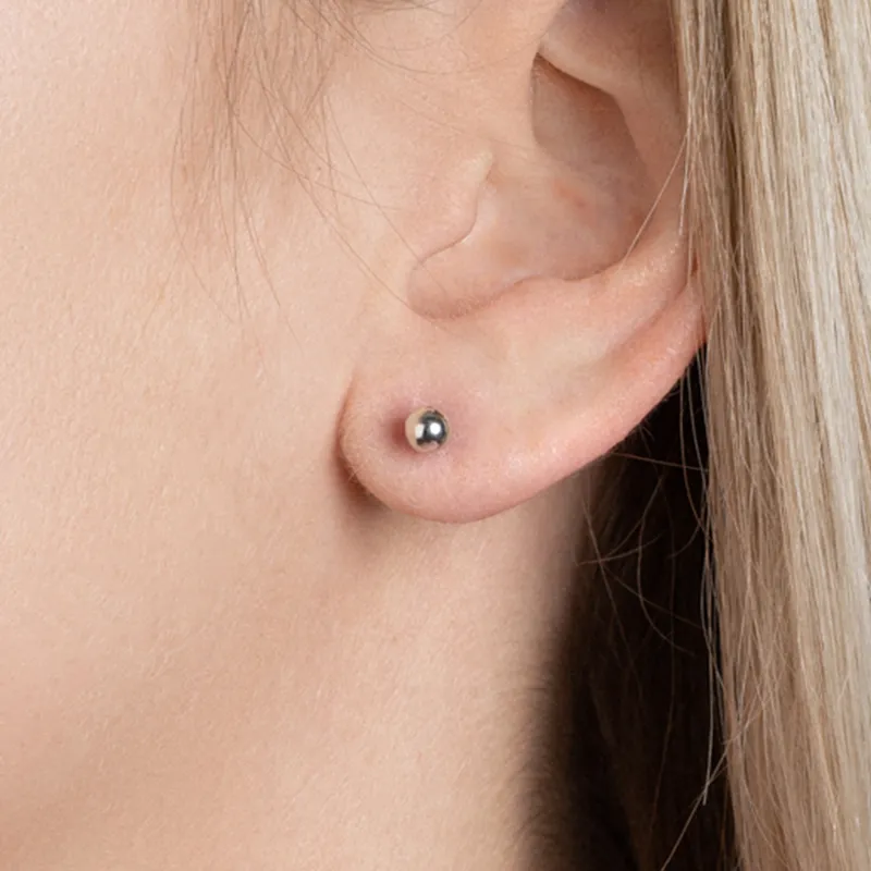 Boucles D'oreilles Boules Diamètre 5MM Argent Massif 925/1000