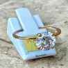 Bague Solitaire Cristal Carré En Plaqué Or 18 CARATS T50-52-54-56-58-60-62-64