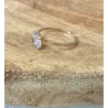 Bague Solitaire Cristal Carré En Plaqué Or 18 CARATS T50-52-54-56-58-60-62-64