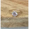 Bague Solitaire Cristal Carré En Plaqué Or 18 CARATS T50-52-54-56-58-60-62-64