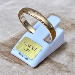Bague Alliance Motifs Ciselés En Plaqué Or 18 Carats 750/000 Tailles Mixtes