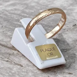 Bague Alliance Motifs Ciselés En Plaqué Or 18 Carats 750/000 Tailles Mixtes