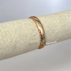 Bague Alliance Motifs Ciselés En Plaqué Or 18 Carats 750/000 Tailles Mixtes