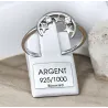 Bague Croissant de Lune Cristal de Zirconium et Étoiles En Argent 925/000 Rhodié
