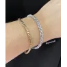 Bracelet Maille Corde Argent Massif 925/1000 Rhodié