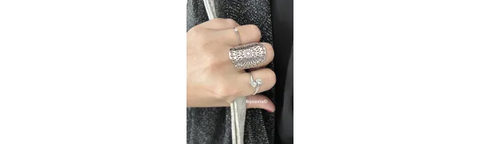Bague Large Ajourée En Argent Massif 925/1000 Rhodié Tailles 50 à 60
