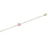 Bracelet Cristal Sertie 4 Griffes Rose Pastel Plaqué or 18 Carats
