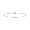 Bracelet Cristal Sertie 4 Griffes Rose Pastel Plaqué or 18 Carats