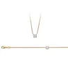 Collier Cristal Solitaire Zirconium Plaqué Or 18 carats 750/1000 Bijoux