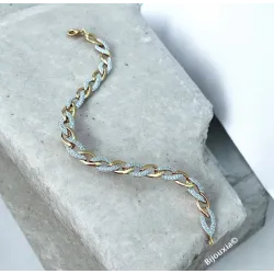 Bracelet Cristaux Oxyde de Zirconium Plaqué or 18 CARATS 750/000