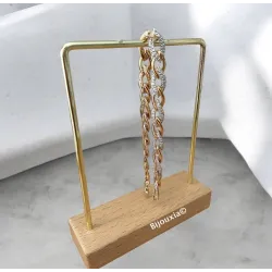 Bracelet Cristaux Oxyde de Zirconium Plaqué or 18 CARATS 750/000