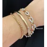 Bracelet Cristaux Oxyde de Zirconium Plaqué or 18 CARATS 750/000
