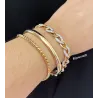 Bracelet Cristaux Oxyde de Zirconium Plaqué or 18 CARATS 750/000