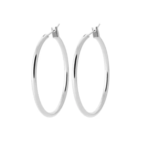 Créoles Rondes Diamètre 3cm En Argent Massif 925/1000