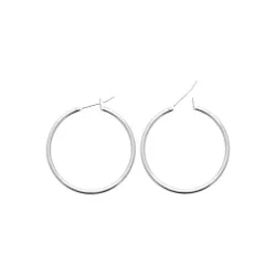 Créoles Rondes Diamètre 3cm En Argent Massif 925/1000