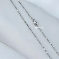 Chaîne 45cm Maille Forçat En Argent Massif 925/000 Rhodié Bijoux Mixte