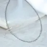 Chaîne 45cm Maille Forçat En Argent Massif 925/000 Rhodié Bijoux Mixte