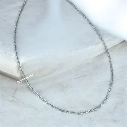 Chaîne 60cm Maille Forçat En Argent Massif 925/000 Rhodié Bijoux Mixte
