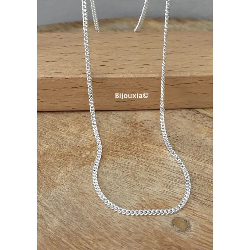 Chaîne Gourmette Robuste 50CM X 1.80MM Argent Massif 925/000 Longueurs 40/45/50/55/60cm