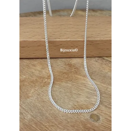 Chaîne Gourmette Robuste 55CM X 1.80MM Argent Massif 925/000 Longueurs 40/45/50/55/60cm