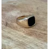 Bague Chevalière Onyx et Plaqué Or 18 CARATS Tailles 52 à 70