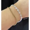Bracelet Maille Grain De Café 4MM X 18CM Argent Massif 925/000