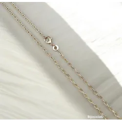 Chaîne Maille forçat 50 cm x 2mm Plaqué Or 18 carats 750/000